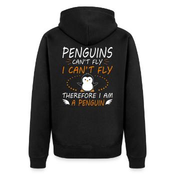 Les pingouins ne peuvent pas voler les filles mignonnes de cadeau d'amant de pingouin W - Veste à capuche bio Premium Unisexe - noir - Dos - Nico (187cm)