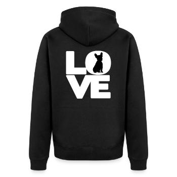 French bulldog bulldog mom dad gift - Unisex Premium Organic Zip Hoodie - black - Back - Nico (187cm)