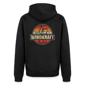 Windenergie Windkraft Windkraftanlage Kraftwerk - Unisex Premium Bio Zip Hoodie - Schwarz - Hinten - Nico (187cm)