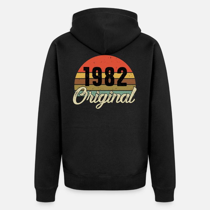 1982 anniversaire original - Veste à capuche bio Premium Unisexe - noir