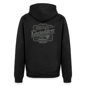 Kutschenfahrer Kutsche Pferd Pferdekutsche Idee - Unisex Premium Bio Zip Hoodie - Schwarz - Hinten - Nico (187cm)