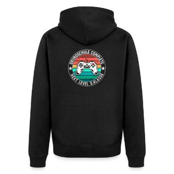 Einschulung 5. Klasse Gaming Gymnasium Realschule - Unisex Premium Bio Zip Hoodie - Schwarz - Hinten - Nico (187cm)