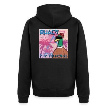 Vaporwave Otaku Space Duck Duck Japan Retrowave - Veste à capuche bio Premium Unisexe - noir - Dos - Nico (187cm)