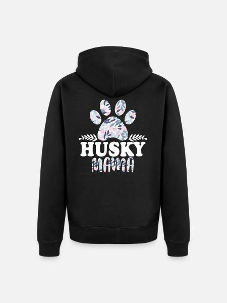 Husky Mama - Unisex Premium Organic Zip Hoodie - black