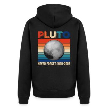 Pluto Never Forget Shirt 1930-2006 planètes - Veste à capuche bio Premium Unisexe - noir - Dos - Nico (187cm)