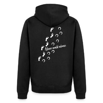Cadeau de cavalier - ne marchez jamais seul - Veste à capuche bio Premium Unisexe - noir - Dos - Nico (187cm)
