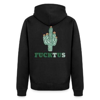 Fuck you - majeur - doigt puant - cactus - Veste à capuche bio Premium Unisexe - noir - Dos - Nico (187cm)