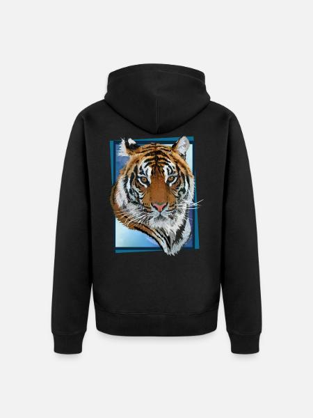 Bengal tiger - Unisex Premium Organic Zip Hoodie - black