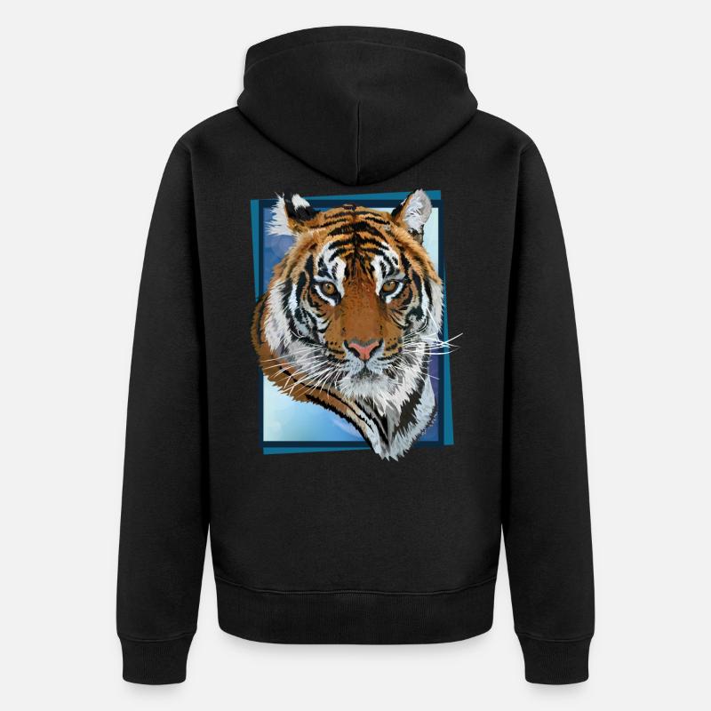tigre du Bengale - Veste à capuche bio Premium Unisexe - noir