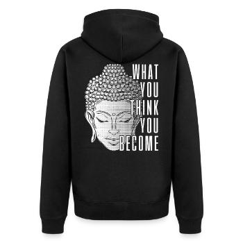 Bouddha bouddhisme sort yoga bouddhiste cadeau - Veste à capuche bio Premium Unisexe - noir - Dos - Nico (187cm)