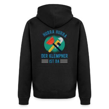 klempner lustige Geschenkidee für Installateur - Unisex Premium Bio Zip Hoodie - Schwarz - Hinten - Nico (187cm)