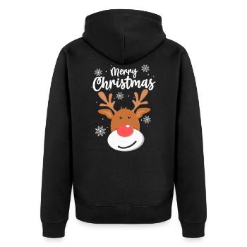 Cadeau de Noël renne Rudolph - Veste à capuche bio Premium Unisexe - noir - Dos - Nico (187cm)