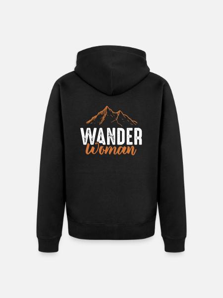 Wandern Frau Berge - Unisex Premium Bio Zip Hoodie - Schwarz