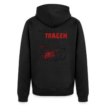 Maske Tragen! Kontakt Halbieren! Coronavirus 2020 - Unisex Premium Bio Zip Hoodie - Schwarz - Hinten - Nico (187cm)
