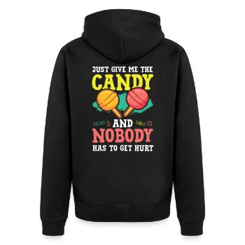 Candy disant Candy - Veste à capuche bio Premium Unisexe - noir - Dos - Nico (187cm)