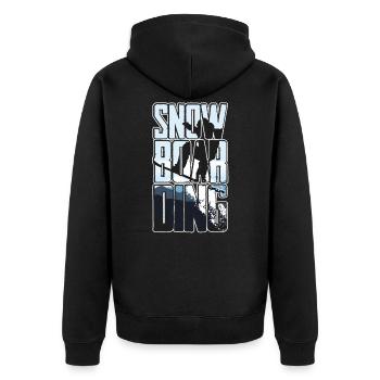Snowboarding Snow Winter Spruch - Unisex Premium Bio Zip Hoodie - Schwarz - Hinten - Nico (187cm)