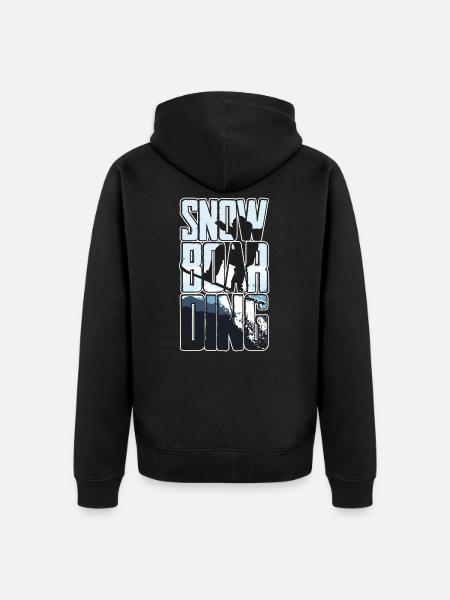 Snowboarding Snow Winter saying - Unisex Premium Organic Zip Hoodie - black