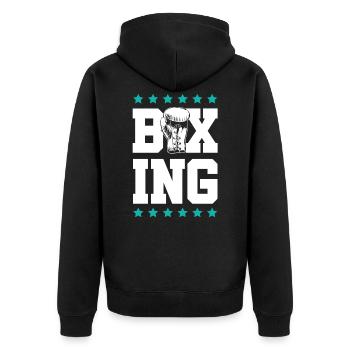 Gants de boxe boxe - Veste à capuche bio Premium Unisexe - noir - Dos - Nico (187cm)