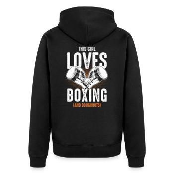 Love boxing boxers - Unisex Premium Organic Zip Hoodie - black - Back - Nico (187cm)