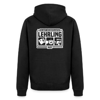 Idée cadeau pédagogique apprenti stagiaire formation stylo - Veste à capuche bio Premium Unisexe - noir - Dos - Nico (187cm)