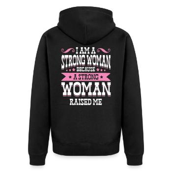 femme forte puissance femme - Veste à capuche bio Premium Unisexe - noir - Dos - Nico (187cm)