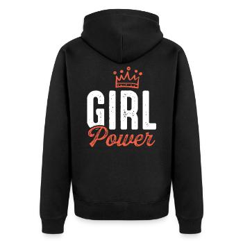 Girl power Girl power - Veste à capuche bio Premium Unisexe - noir - Dos - Nico (187cm)
