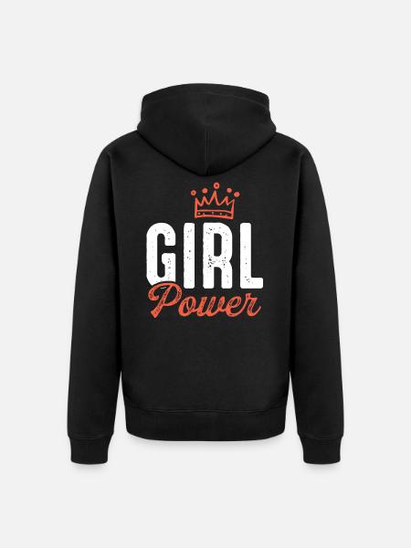 Mädchenpower Frauenpower - Unisex Premium Bio Zip Hoodie - Schwarz