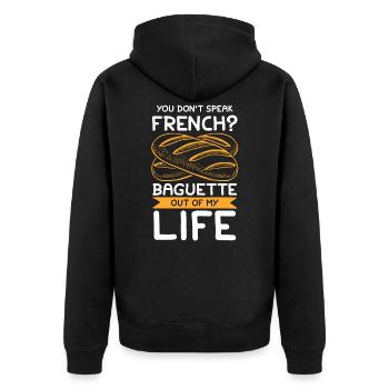 Baguette française - Veste à capuche bio Premium Unisexe - noir - Dos - Nico (187cm)