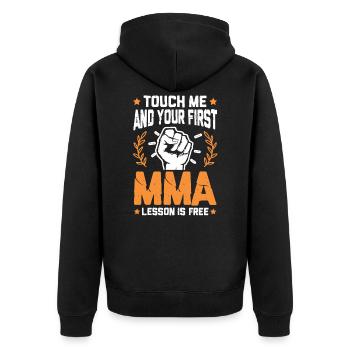 Mixed Martial Arts Faust - Unisex Premium Bio Zip Hoodie - Schwarz - Hinten - Nico (187cm)