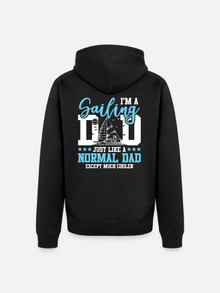 sail dad papa sail - Unisex Premium Organic Zip Hoodie - black