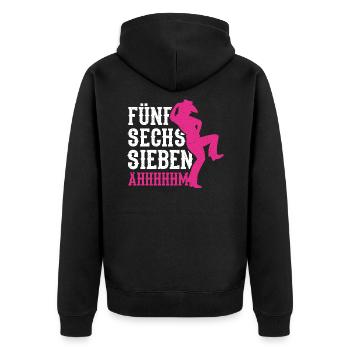 Linedance Western Tanz Tänzer Country Geschenkidee - Unisex Premium Bio Zip Hoodie - Schwarz - Hinten - Nico (187cm)