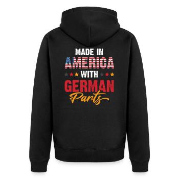 Deutschland Fahne Usa Amerika - Unisex Premium Bio Zip Hoodie - Schwarz - Hinten - Nico (187cm)
