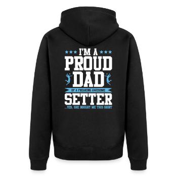 Volleyball dad - Unisex Premium Organic Zip Hoodie - black - Back - Nico (187cm)