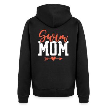 Schwimmen Mom mutter - Unisex Premium Bio Zip Hoodie - Schwarz - Hinten - Nico (187cm)