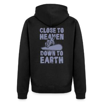 zitat Snowboarding snowboarder - Unisex Premium Bio Zip Hoodie - Schwarz - Hinten - Nico (187cm)