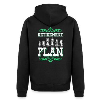 Chess plan - Unisex Premium Organic Zip Hoodie - black - Back - Nico (187cm)