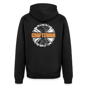 Handwerker Handwerk Kreissäge - Unisex Premium Bio Zip Hoodie - Schwarz - Hinten - Nico (187cm)