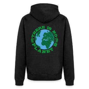 VEGETARIAN gift animal rights activists for vegans NO - Unisex Premium Organic Zip Hoodie - black - Back - Nico (187cm)