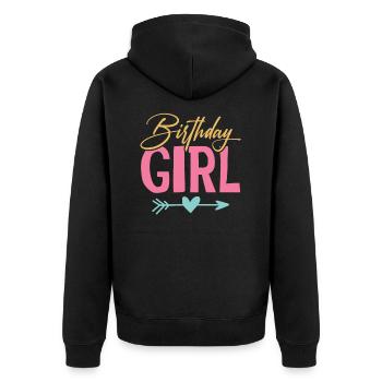 Anniversaire fille d'anniversaire - Veste à capuche bio Premium Unisexe - noir - Dos - Nico (187cm)