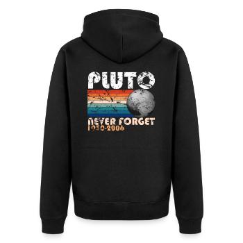 Pluto Never Forget Shirt 1930-2006 planètes - Veste à capuche bio Premium Unisexe - noir - Dos - Nico (187cm)