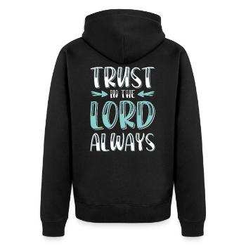 Bible Bible Verse Faith - Unisex Premium Organic Zip Hoodie - black - Back - Nico (187cm)