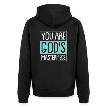 Bible verset de la Bible Dieu disant - Veste à capuche bio Premium Unisexe - noir - Dos - Nico (187cm)