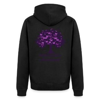 CANCER AWARENESS pancreatic cancer gift - Unisex Premium Organic Zip Hoodie - black - Back - Nico (187cm)