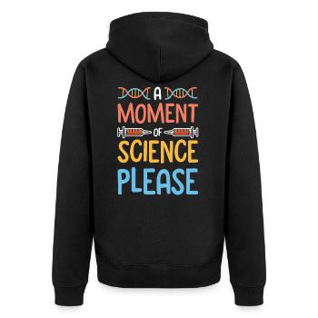 Science Wissenschaft dna - Unisex Premium Bio Zip Hoodie - Schwarz - Hinten - Nico (187cm)