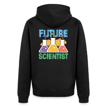Science science atom - Unisex Premium Organic Zip Hoodie - black - Back - Nico (187cm)
