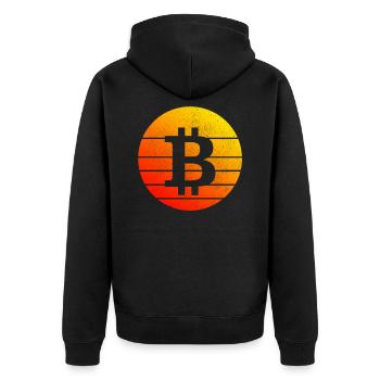 Millésime Bitcoin - Veste à capuche bio Premium Unisexe - noir - Dos - Nico (187cm)