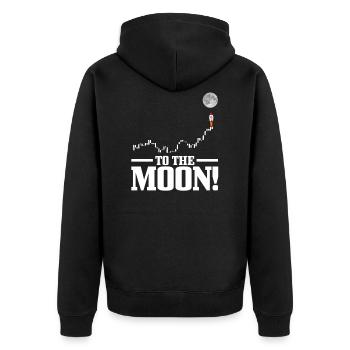 Bitcoin à la lune - Veste à capuche bio Premium Unisexe - noir - Dos - Nico (187cm)