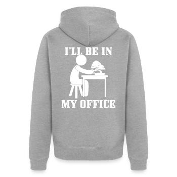 Bonsai - Unisex Premium Bio Zip Hoodie - Grau meliert - Hinten - Nico (187cm)