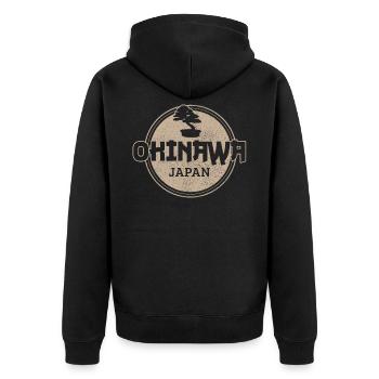 Okinawa Japan Bonsai - Unisex Premium Bio Zip Hoodie - Schwarz - Hinten - Nico (187cm)