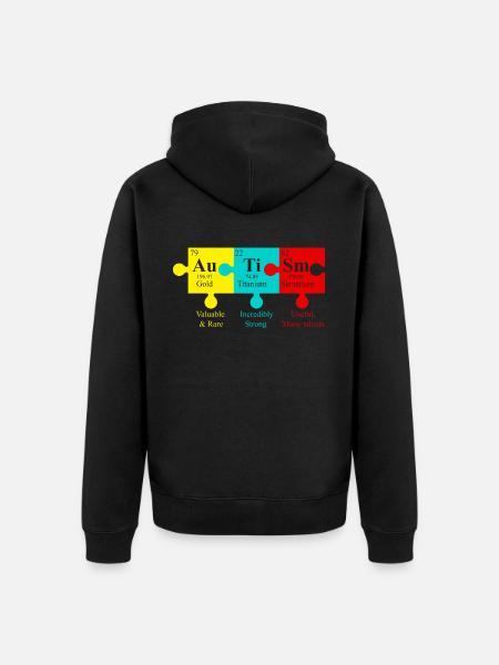 AUTISME SPRUCH World Autisme Day Gave - Premium økologisk unisex-hættejakke - sort